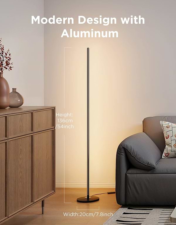 Фото - Умный торшер Govee H8076 Govee Floor Lamp lite, 1000Lm, RGBWW+RGBIC+WW, WI-FI/Bluetooth Black (H8076C13)