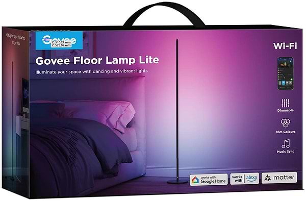 Фото - Умный торшер Govee H8076 Govee Floor Lamp lite, 1000Lm, RGBWW+RGBIC+WW, WI-FI/Bluetooth Black (H8076C13)
