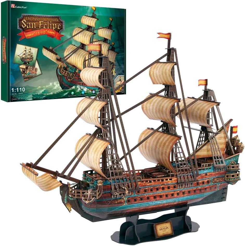 Купить 3D пазлы Cubic Fun ''Испанская Армада Сан Фелипе'' (T4017h) - Фото 1 3D пазлы Cubic Fun ''Испанская Армада Сан Фелипе'' (T4017h) - Фото 1