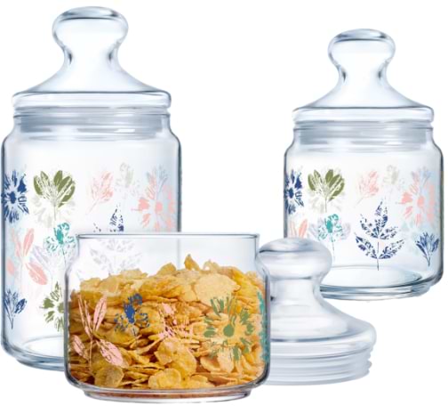 Купити Набір ємностей для сипучих Luminarc CLUB FLERISH 3х0.5, 0.75, 1 л (X1079) - Фото 1 Набір ємностей для сипучих Luminarc CLUB FLERISH 3х0.5, 0.75, 1 л (X1079) - Фото 1