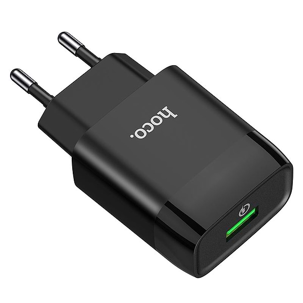 Фото - Сетевое зарядное устройство HOCO C72Q QC3.0 charger 18W Black (6931474732507)
