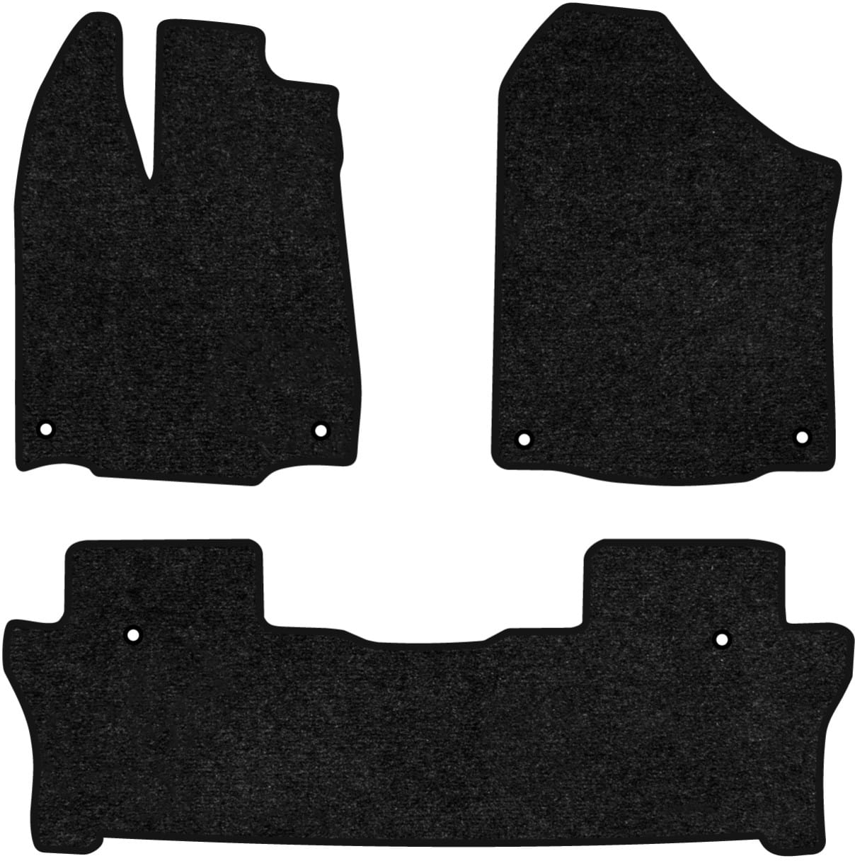 Коврики ворсовые в салон авто EVAtech Standard для Honda Pilot Elite 8 seats 2015-2022 3 поколение SUV USA черный кант HA13337ZV3TL6VEB