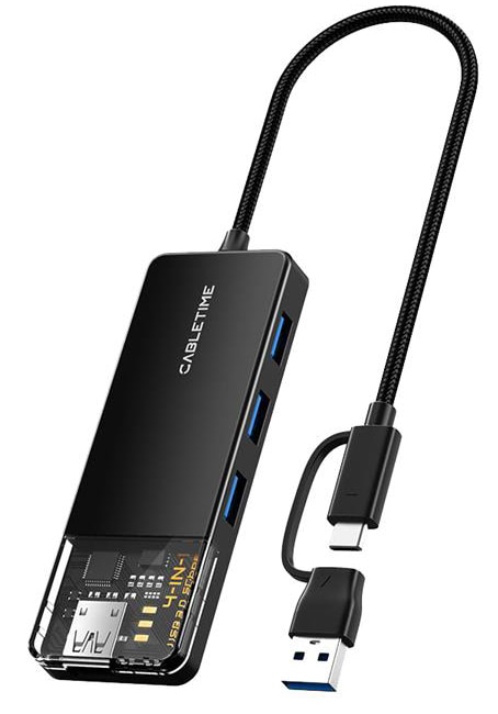 Фото - Хаб USB Cabletime USB Type C - 4 Port USB 3.0 0.15 см (CB03B)