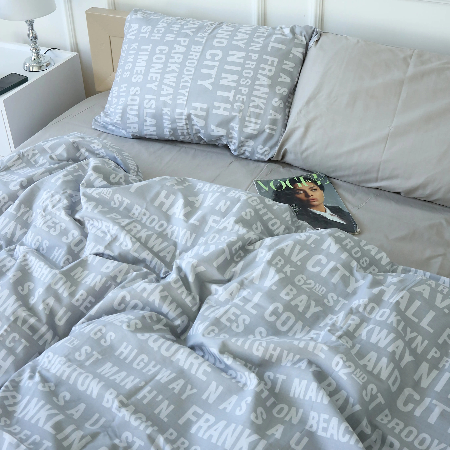 Комплект постельного белья MirSon King Size 220х240 см Бязь 17-4739 Newspaper (2200008927790)