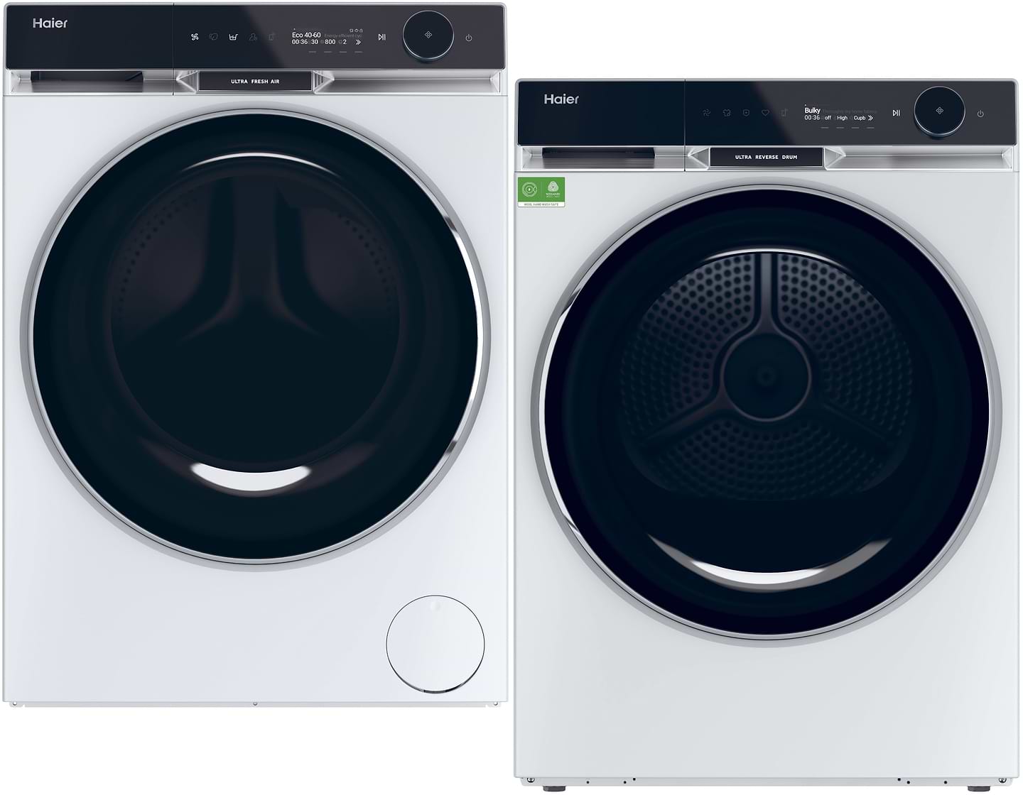 Комплект техники Haier Стиральная машина с фронтальной загрузкой + Сушильная машина Haier HW110-BD14397U1S + HD100-A3Q397U1-S
