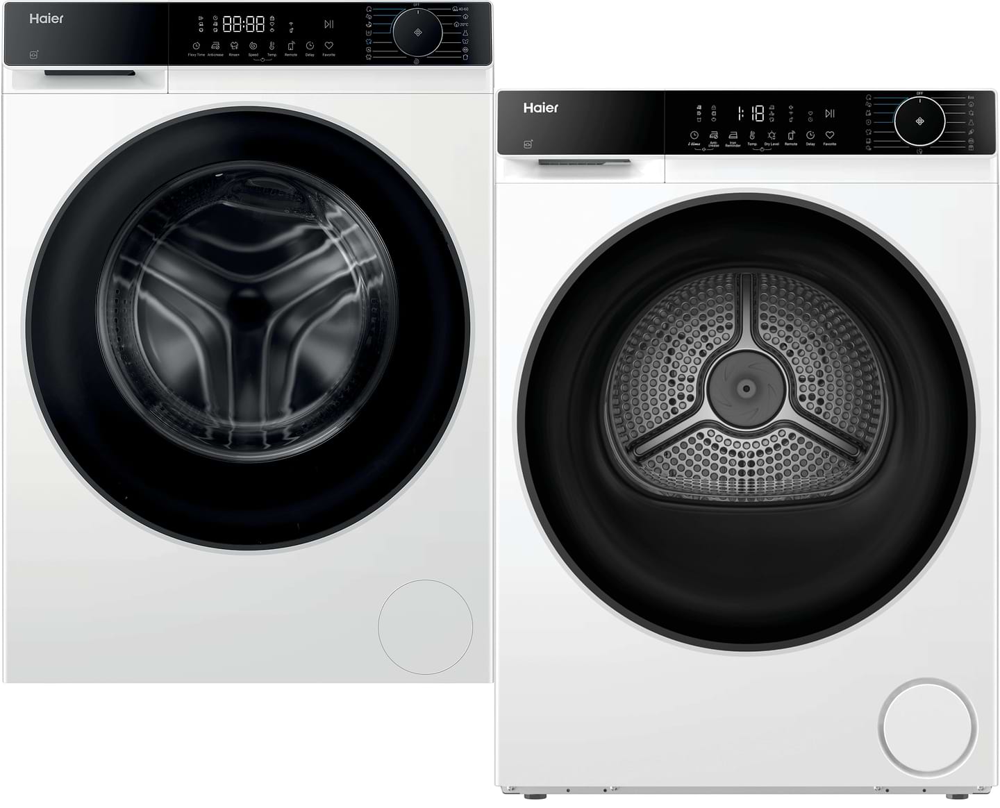 Комплект техники Haier Стиральная машина с фронтальной загрузкой + Сушильная машина Haier HW80-BP14357TU-S + HD80-D357TU1-S