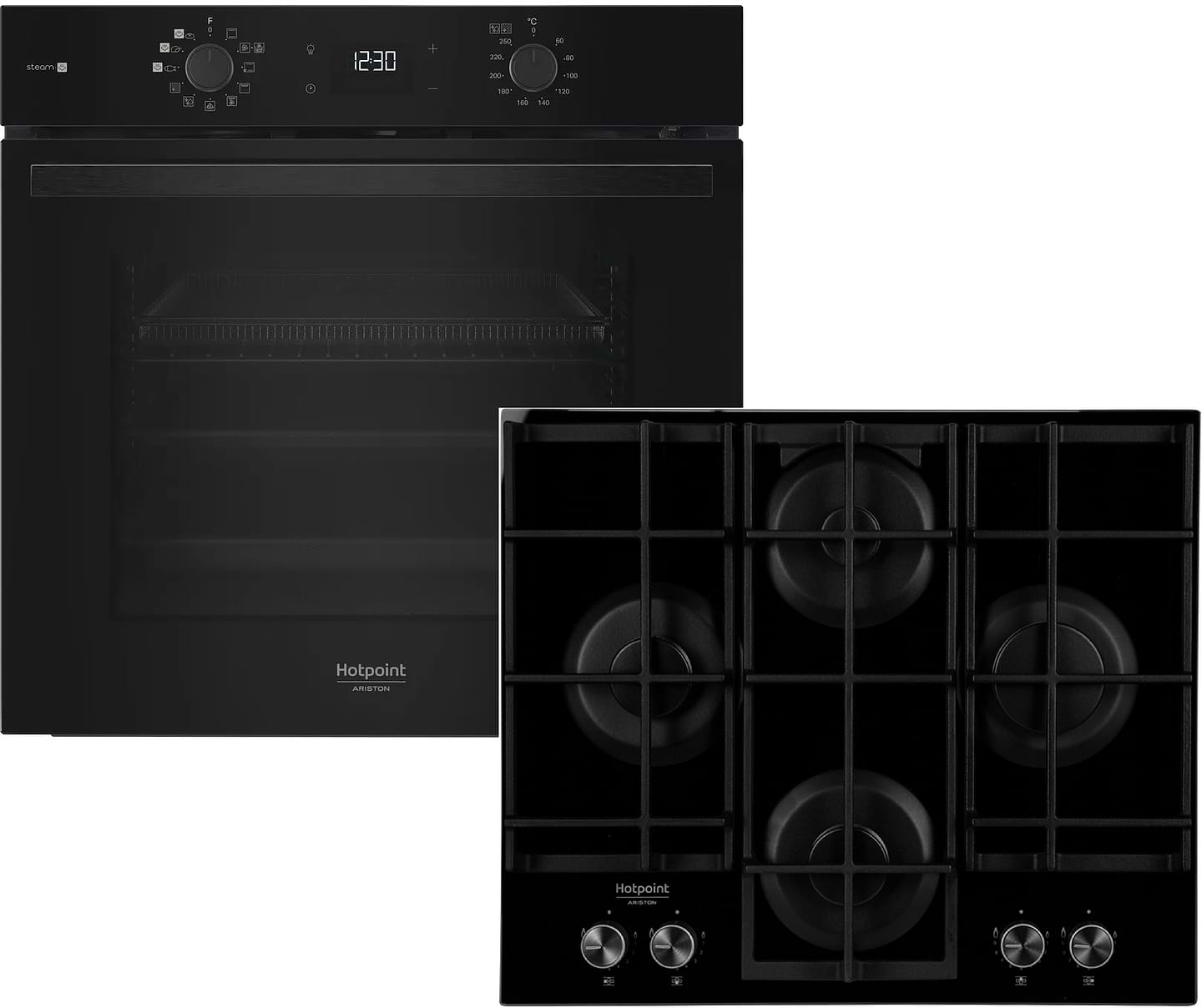 Духовой шкаф + варочная панель газовая Hotpoint-Ariston HAO3K78PSUFB + HAGS61F/BK1 - Фото 1