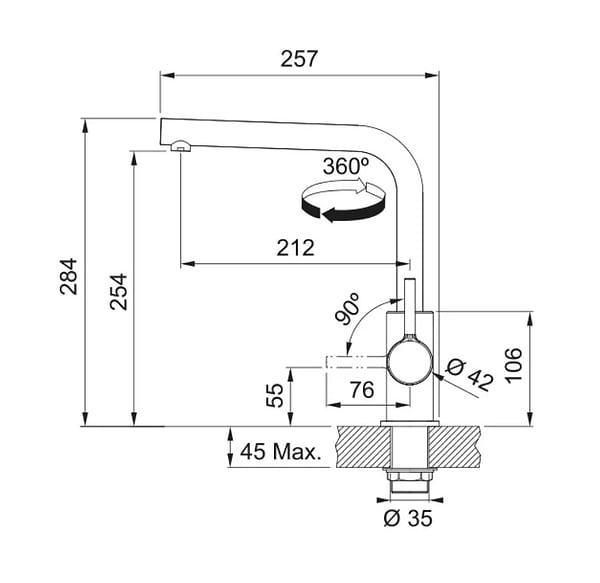 Фото - Кухонний змішувач Franke Lina L Shape Сірий камінь (115.0728.480)