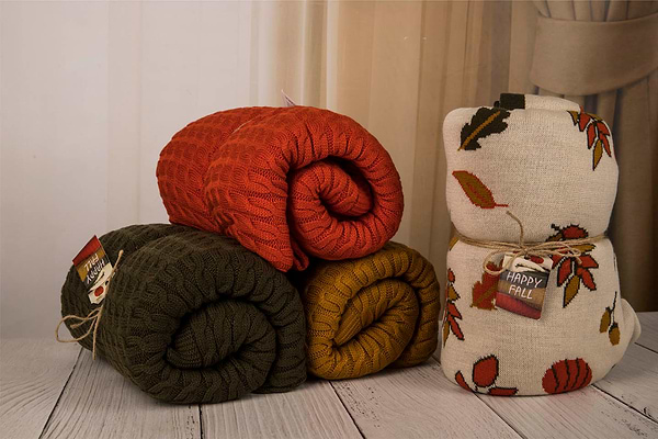 Фото - Плед полуторний Прованс Happy Fall Kosa 130х170 Охра (029758)