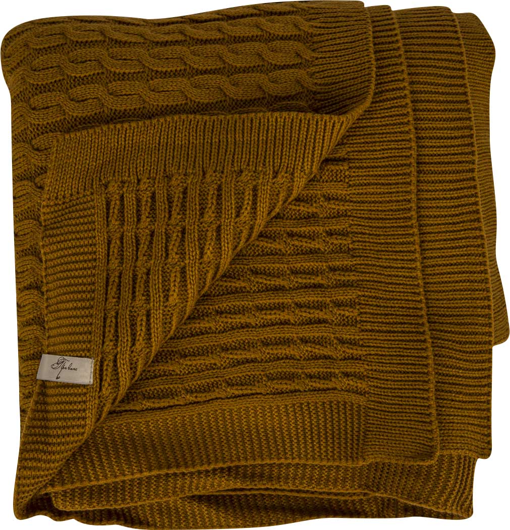 Фото - Плед полуторний Прованс Happy Fall Kosa 130х170 Охра (029758)