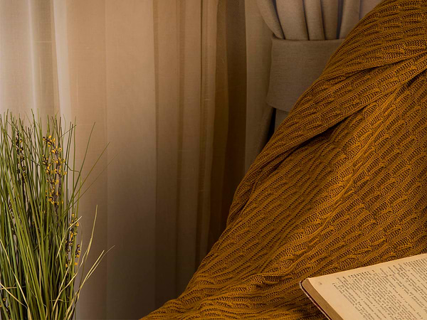 Фото - Плед полуторний Прованс Happy Fall Kosa 130х170 Охра (029758)