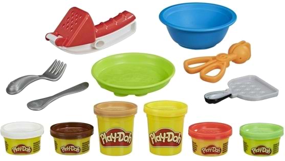 Фото - Набори для ліплення Play Doh Hasbro Play-Doh Кухонні приналежності SPAGHETTI N MEATBALLS PLAYSET (E7253_E8680)