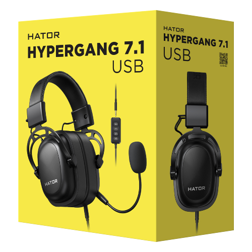 Фото - Гарнітура дротова ігрова Hator Hypergang 7.1 USB Black (HTA-840)