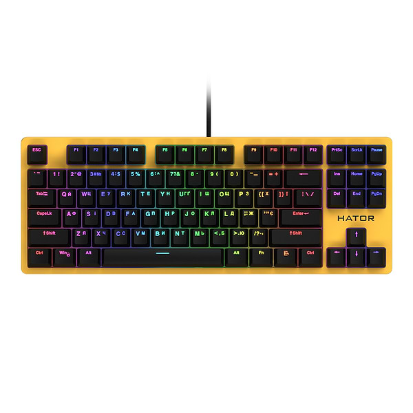 Фото - Клавіатура дротова ігрова Hator Rockfall EVO TKL Optical (HTK-632) Yellow