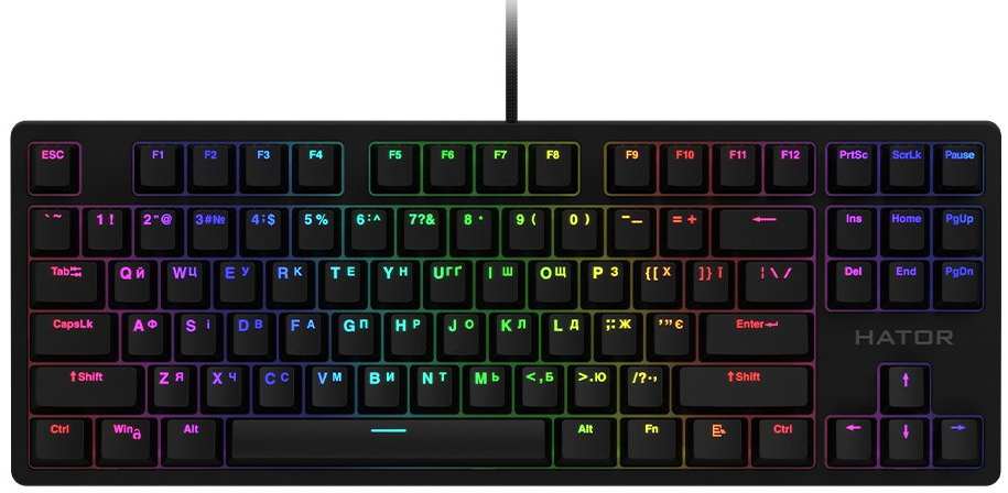 Фото - Клавиатура проводная игровая Hator Rockfall TKL Mecha Pink (HTK-621) Black