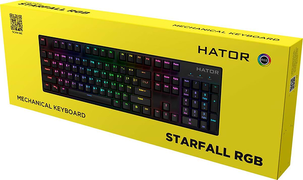 Фото - Клавиатура проводная игровая Hator Starfall RGB Hotswap Gateron Red Switch USB Black (HTK-597)