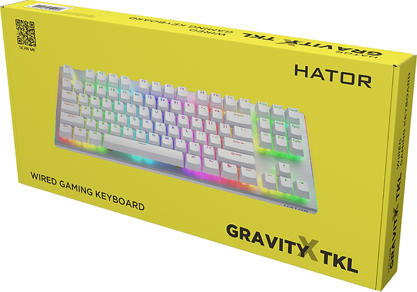 Фото - Клавиатура проводная игровая Hator Gravity X TKL orange (HTK551) White