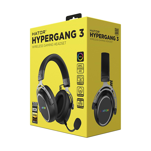 Фото - Гарнитура беспроводная игровая Hator HYPERGANG 3 Hi-Res Wireless Black (ESH55)
