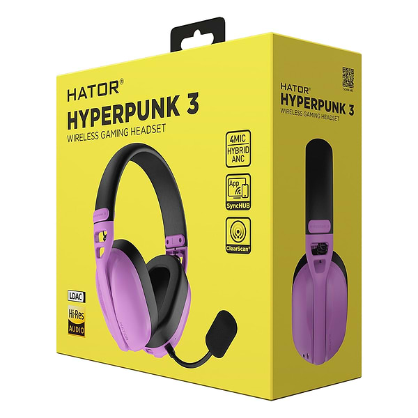 Фото - Гарнитура беспроводная игровая Hator HYPERPUNK 3 Hi-Res Violet (ESH19)