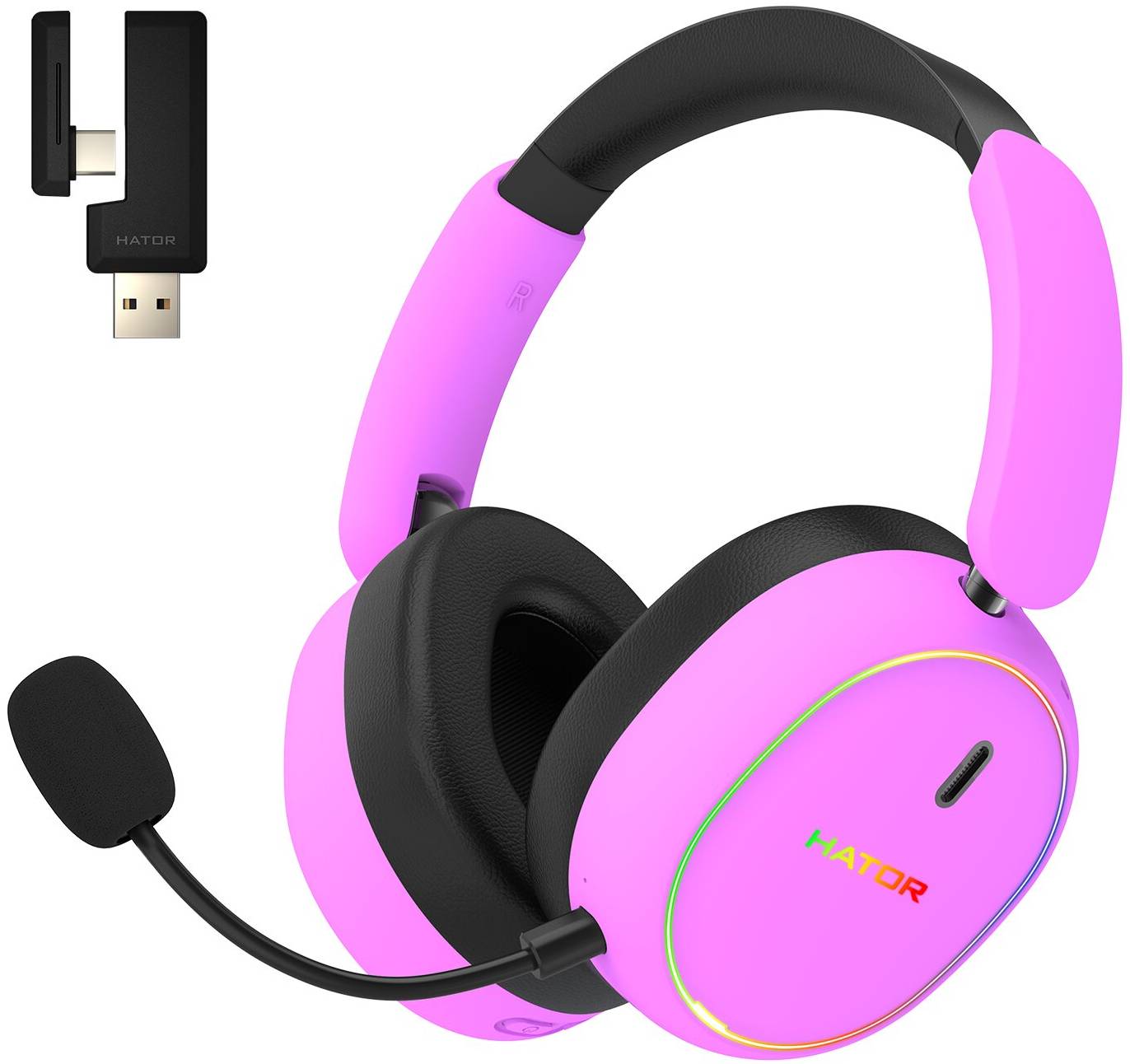 Гарнитура беспроводная игровая Hator PHOENIX 2 Hi-Res (ESH42) Wireless Cyber Violet