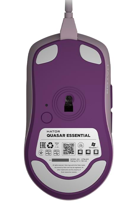Фото - Миша дротова ігрова Hator Quasar Essential Lilac (HTM-403)
