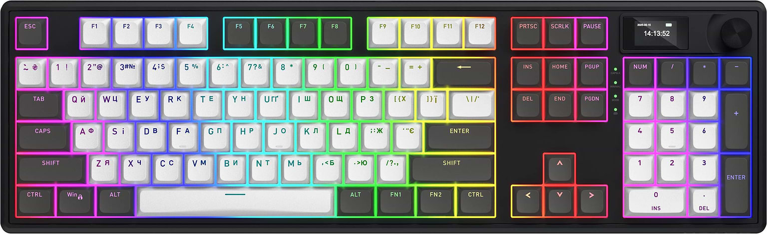 Клавіатура бездротова ігрова Hator Skyfall 100 PRO wireless Grey-Black silent switches (HTK4100UA) - Фото 1