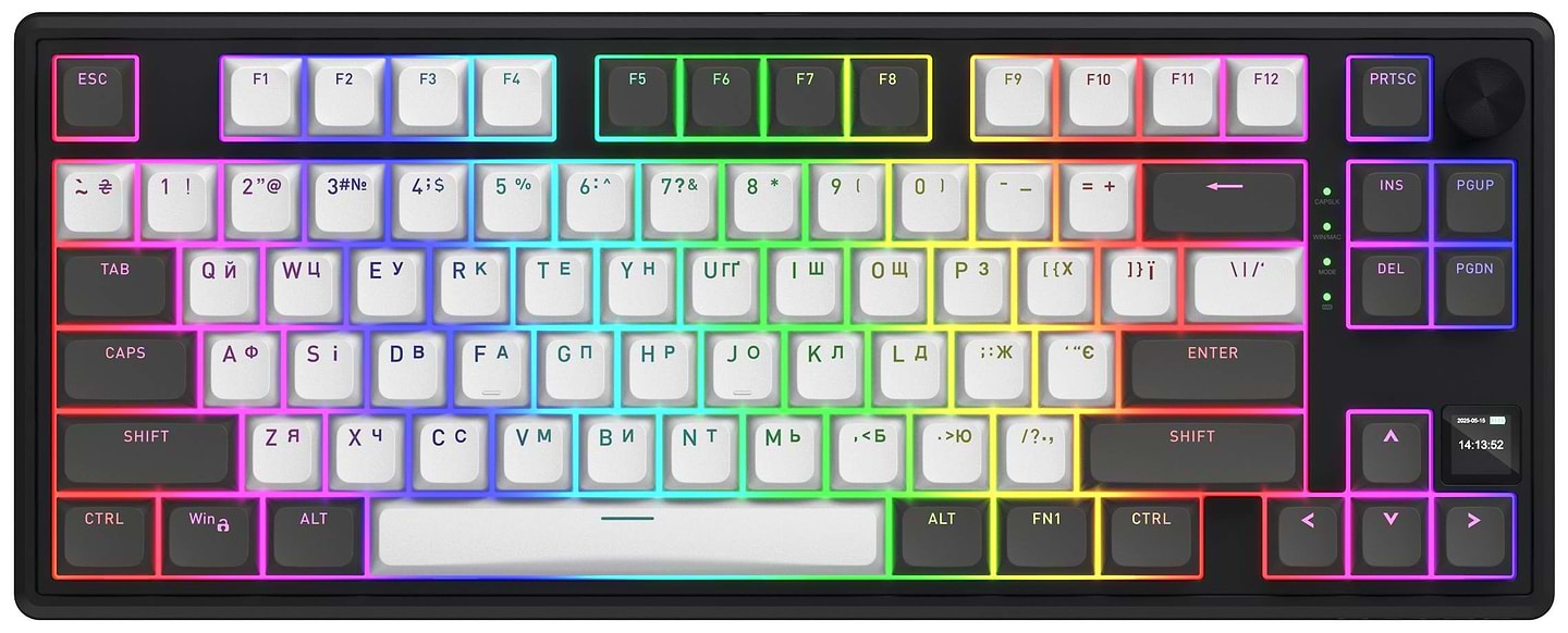 Купити Клавіатура бездротова ігрова Hator Skyfall 80 PRO (HTK4180UA) Grey-black - Фото 1 Клавіатура бездротова ігрова Hator Skyfall 80 PRO (HTK4180UA) Grey-black - Фото 1