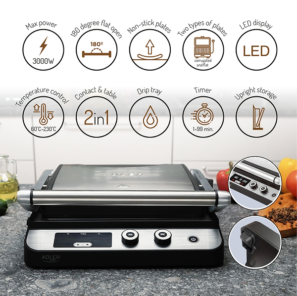Фото - Гриль-барбекю електричний Adler AD 3059