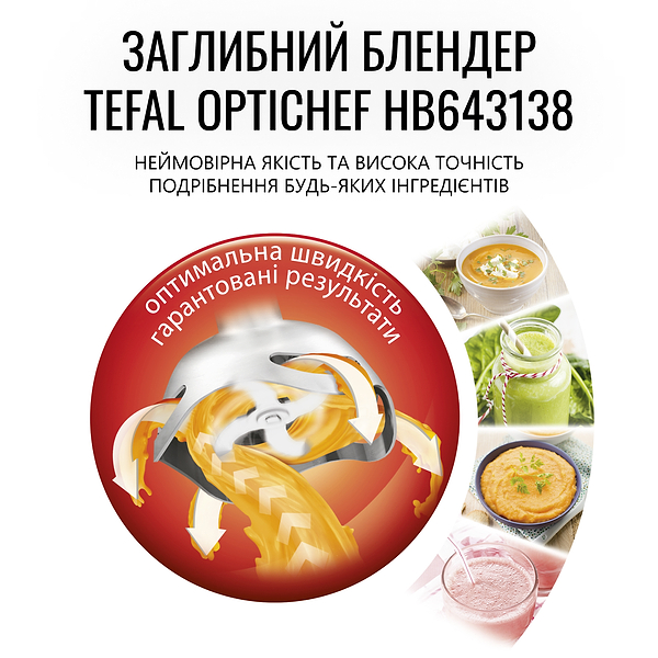 Фото - Блендер заглибний Tefal OPTI CHEF HB643138