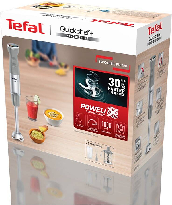 Фото - Блендер заглибний Tefal HB67MB30 QUICKCHEF + XL CHOPPER GREY