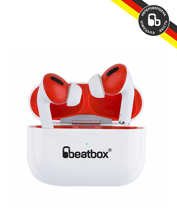 Фото - Наушники вкладыши беспроводные TWS BeatBox PODS PRO 1 Wireless charging white-red (bbppro1wcwr)