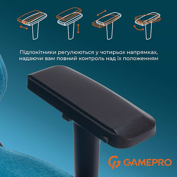 Фото - Крісло для геймерів GamePro FGC750LB Size L Fabric Light Blue