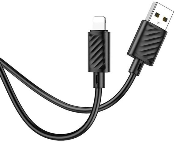 Кабель синхронізації даних HOCO X88 Gratified USB-Lightning 2.4A Black (HC-X88-L-BK)