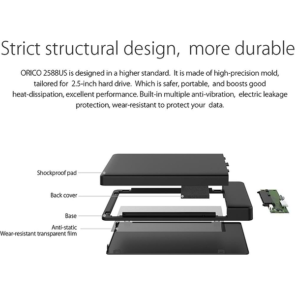 Фото - Внешний карман Orico 2588US3-V1-BK-BP (HC380374)