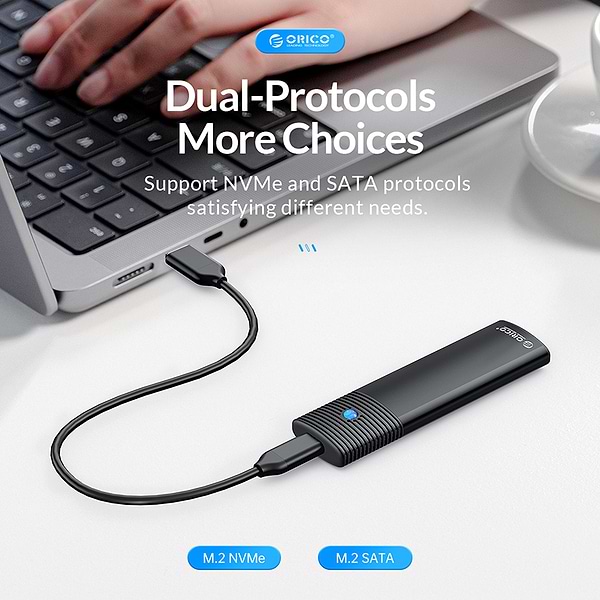Фото - Внешний карман Orico SSD USB3.2 Gen2 USB-C M.2 NVMe/NGFF(SATA) (HC380503)