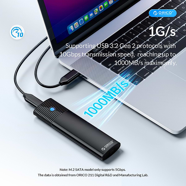 Фото - Внешний карман Orico SSD USB3.2 Gen2 USB-C M.2 NVMe/NGFF(SATA) (HC380503)