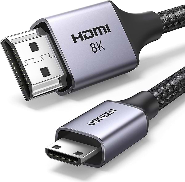 Фото - Кабель HDMI UGREEN HD163 Mini HDMI to HDMI 8K Cable 1m Black (15514)