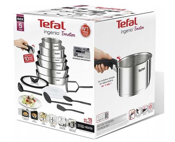 Фото - Набор посуды со съемной ручкой Tefal L925SF14 Ingenio Emotion 15 пр