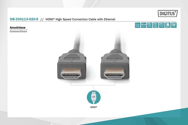 Фото - Кабель HDMI Assmann 3m (DB-330113-030-S)