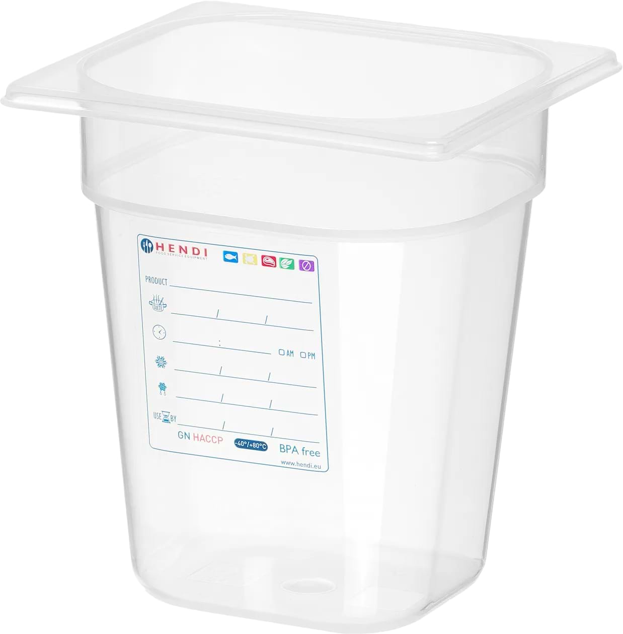 Емкость для хранения Hendi HACCP GN 1/6 (H)150 мм (880463PG) - Фото 1