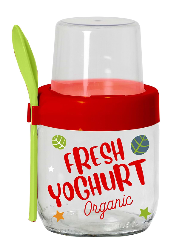 Фото - Ємність для сипучих Herevin Fruit-Yoghurt з ложкою і контейнером 0.425 л в асортименті (131615-000)