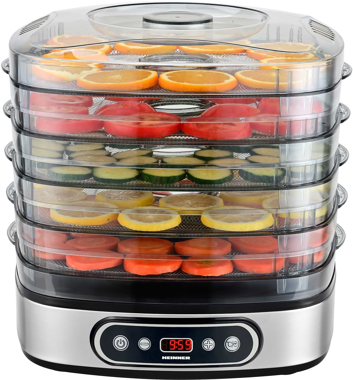 Сушарка для фруктів та овочів Heinner HFD-K380SSBK - Фото 1