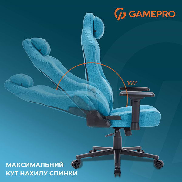 Фото - Крісло для геймерів GamePro FGC750LB Size L Fabric Light Blue