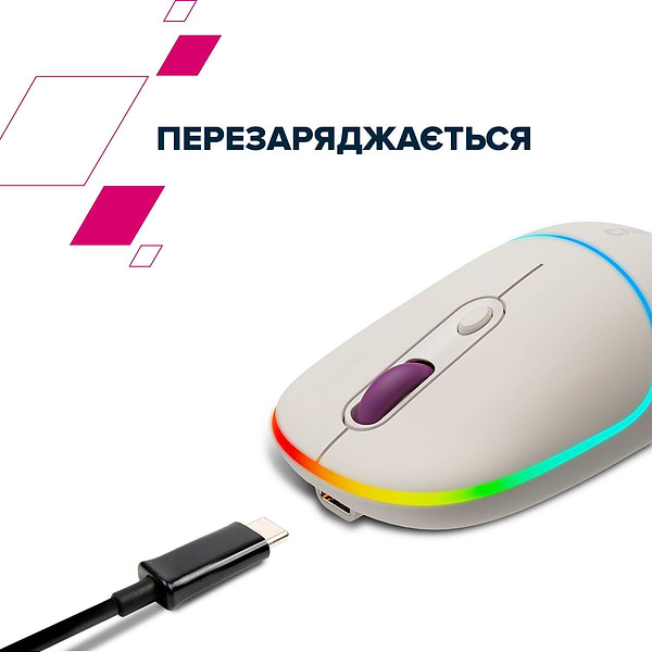 Фото - Мышь беспроводная Canyon MW-22 Dual Band RGB Wireless Rice (CNS-CMSW22RC)