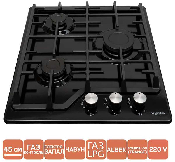 Фото - Уценка - Варочная панель газовая Ventolux HG430-L3 CS (BK)