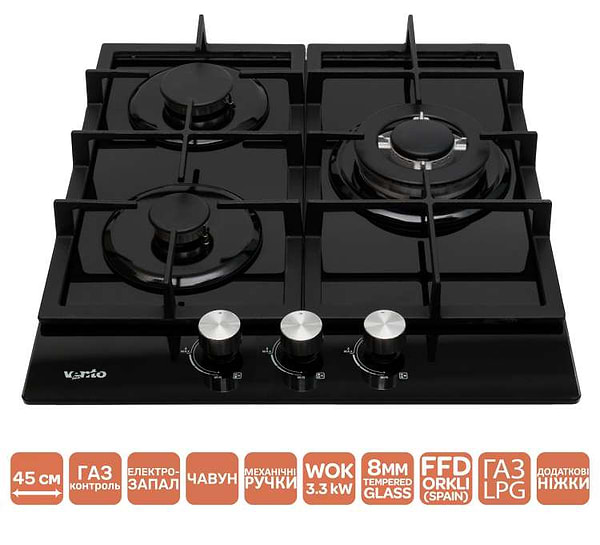 Фото - Уценка - Варочная панель газовая Ventolux HG430 M7G CEST (BK)