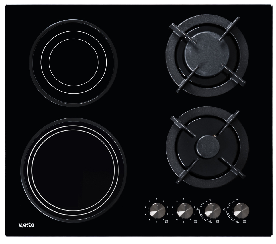 Варильна поверхня  комбінована Ventolux HG622 B7G RCS (BK) - Фото 1