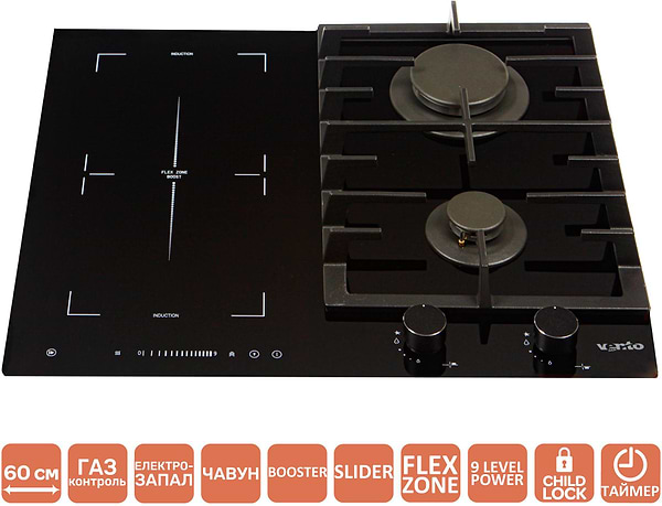 Фото - Варочная панель газовая Ventolux HG622 B9G CS FI (BK)