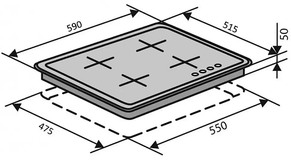 Фото - Варильна поверхня газова Ventolux HG640-TA3G CS (WH)