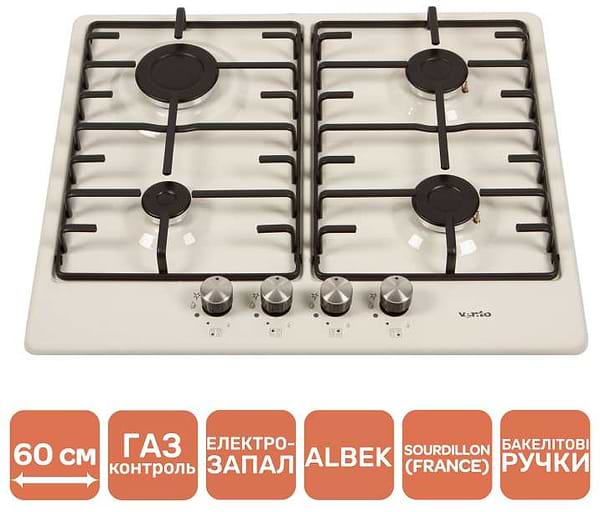 Фото - Варильна поверхня газова Ventolux HG640-MA3 S (IVORY)
